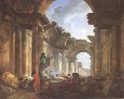 ROBERT, Hubert Imaginary View of the Grande Galerie in Ruins (mk05) Spain oil painting artist
